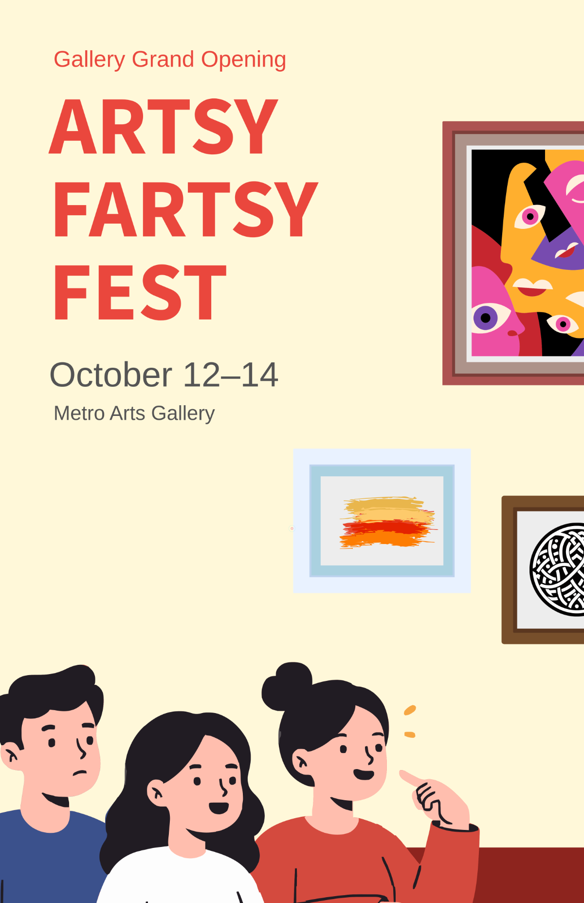 Free Gallery Opening Poster Template