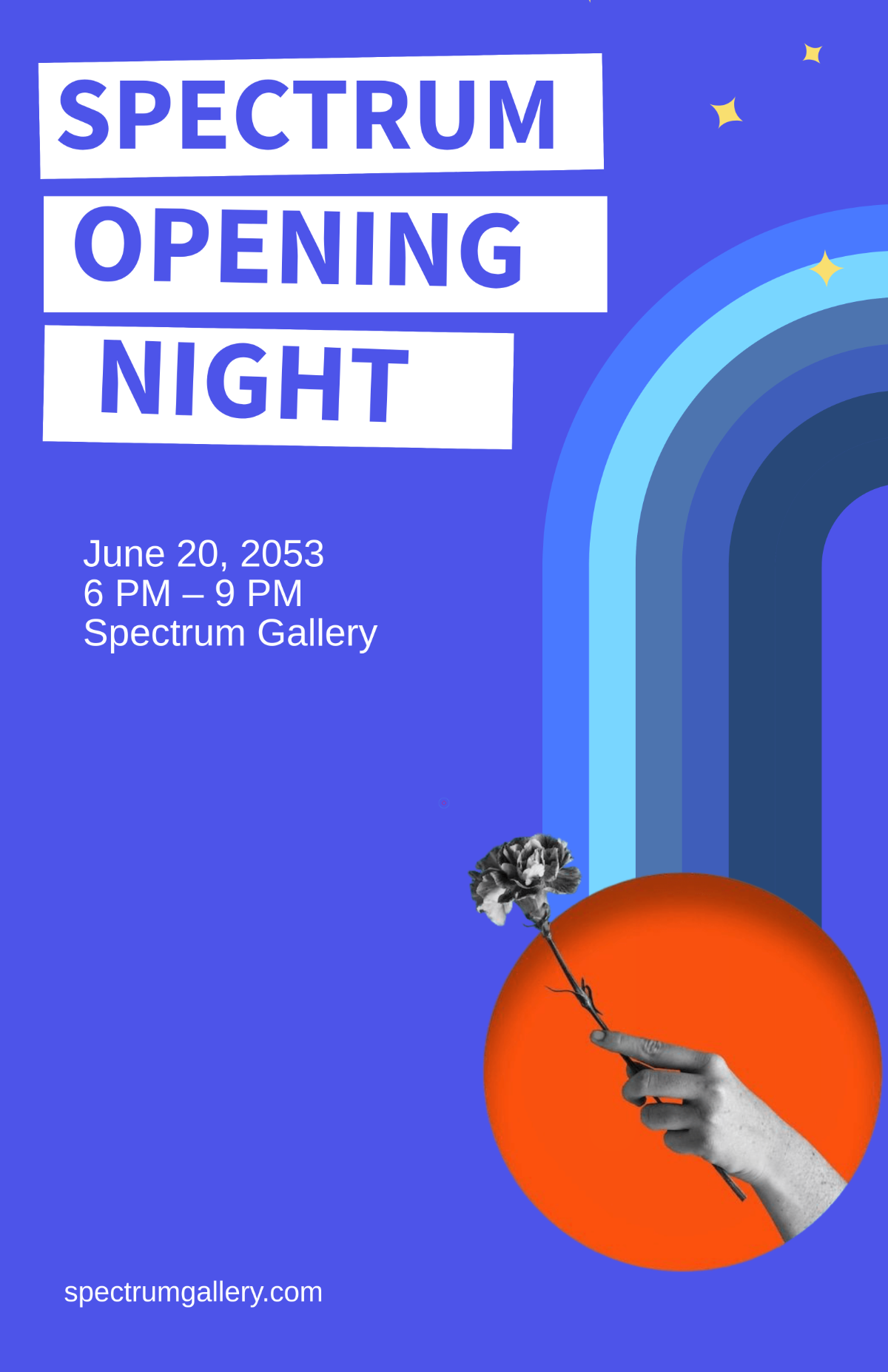 Free Blue Gallery Poster Template