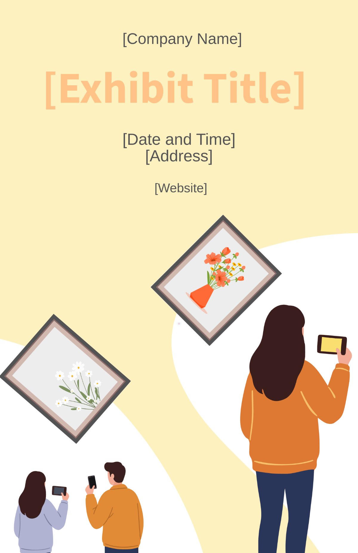 Free Blank Yellow Gallery Poster Template to Edit Online