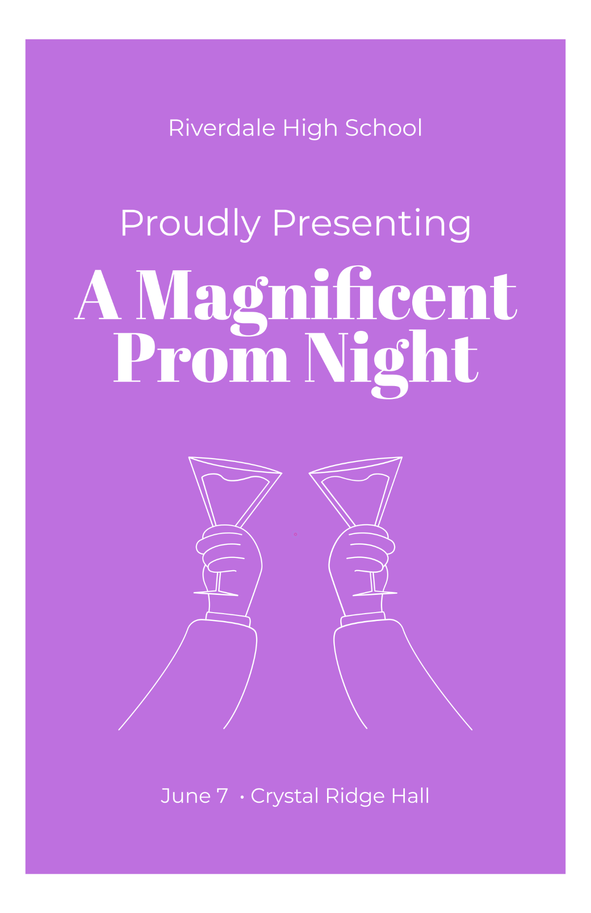 Free Typography Prom Poster Template