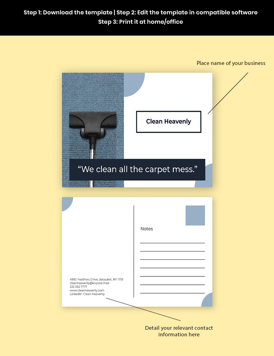 Carpet Cleaning Postcard Template