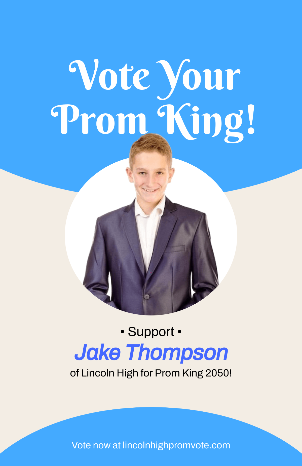 Free Blue Prom King Poster Template