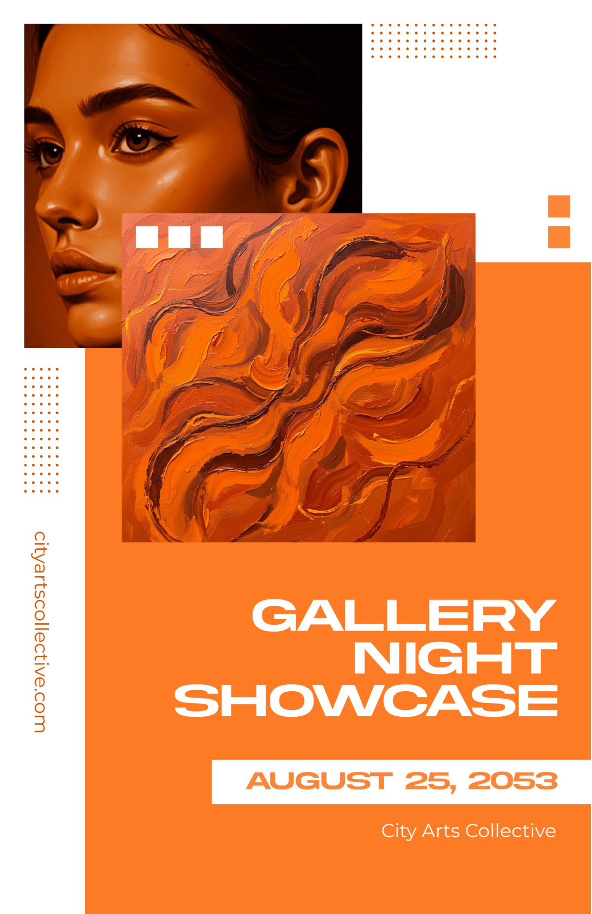Free Orange Gallery Show Poster Template
