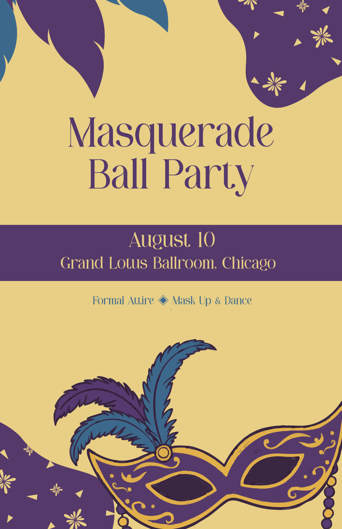 Free Creative Masquerade Prom Poster Template