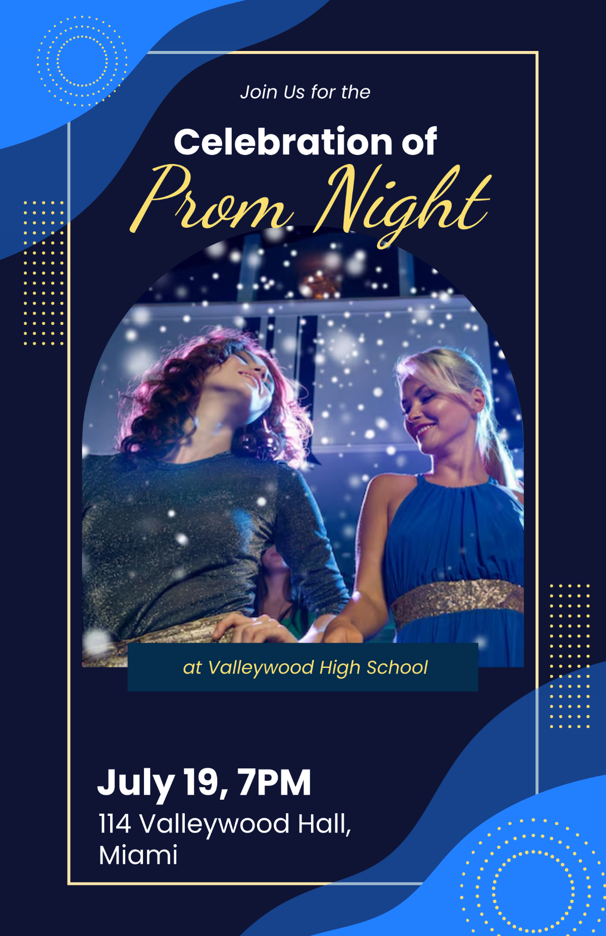 Free Happy Prom Poster Template