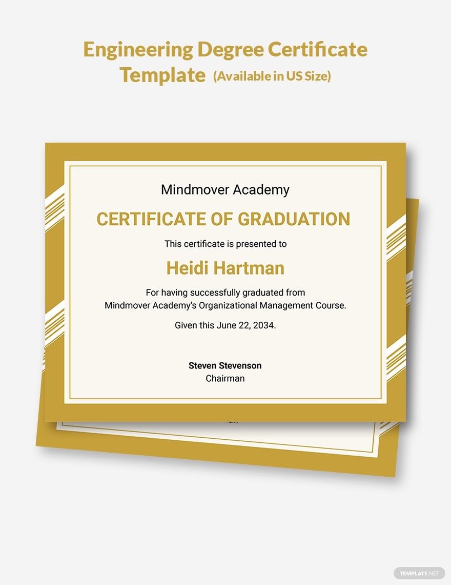 Engineering Degree Certificate Template