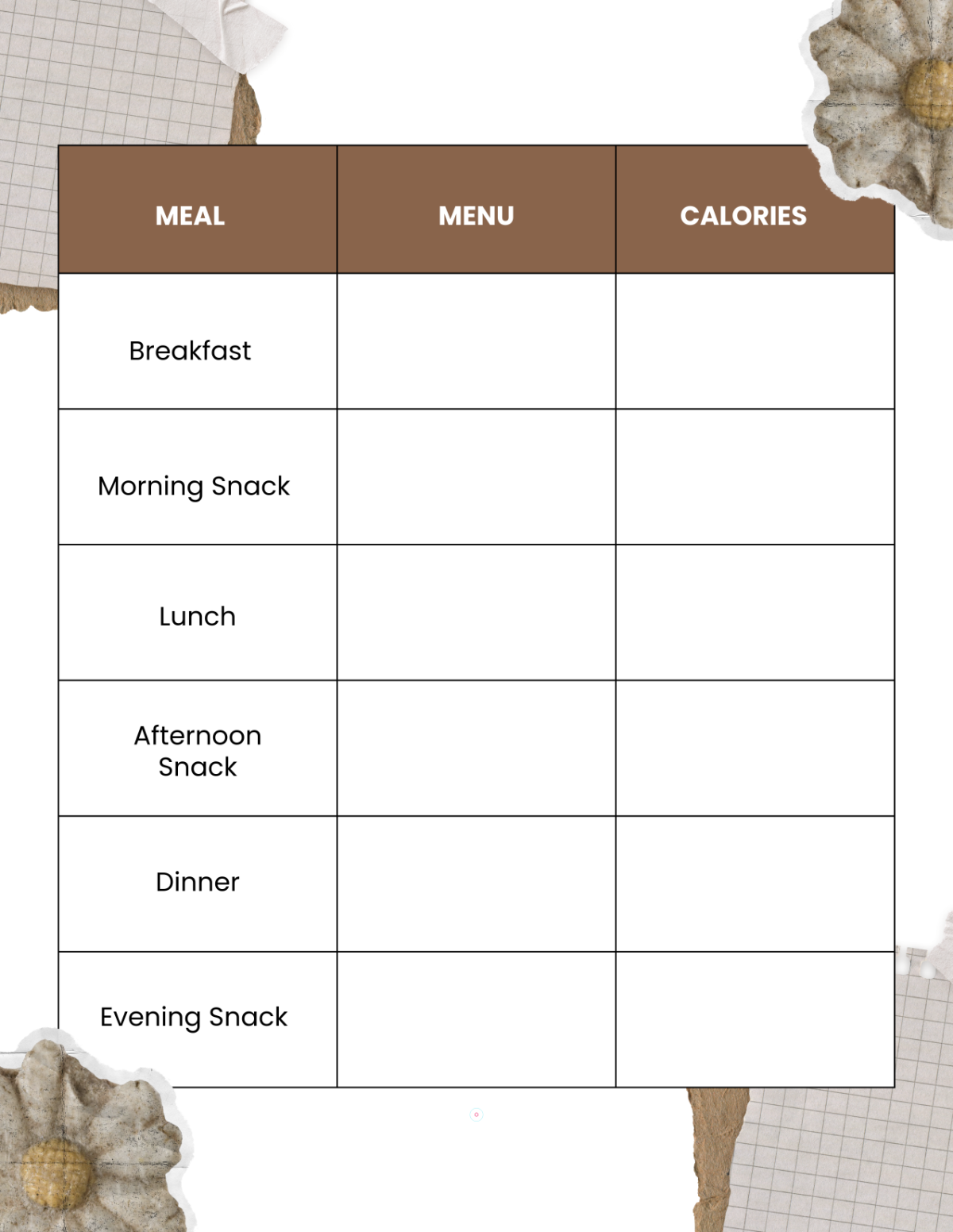 Editable Daily Meal Template to Download