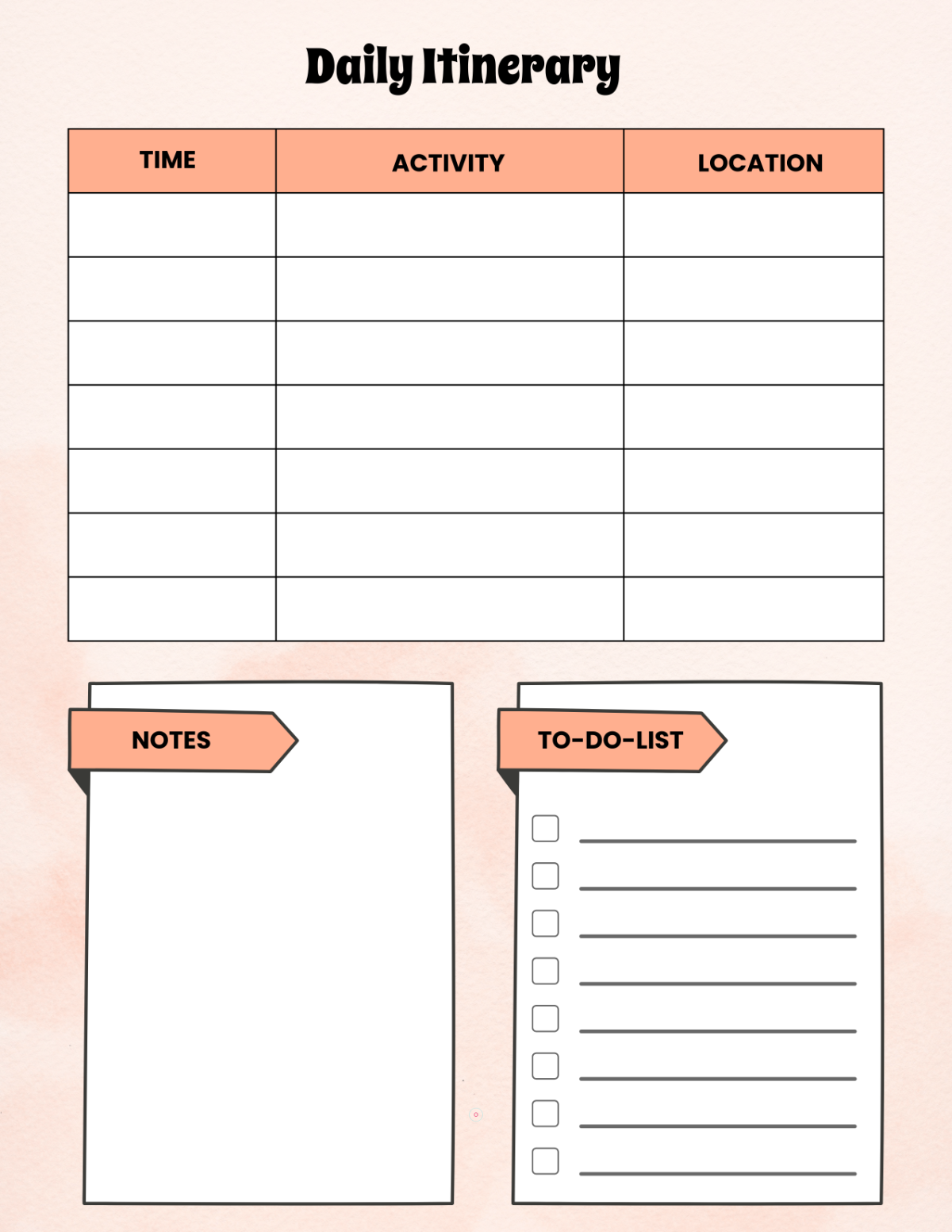 Daily Itinerary Template to Download