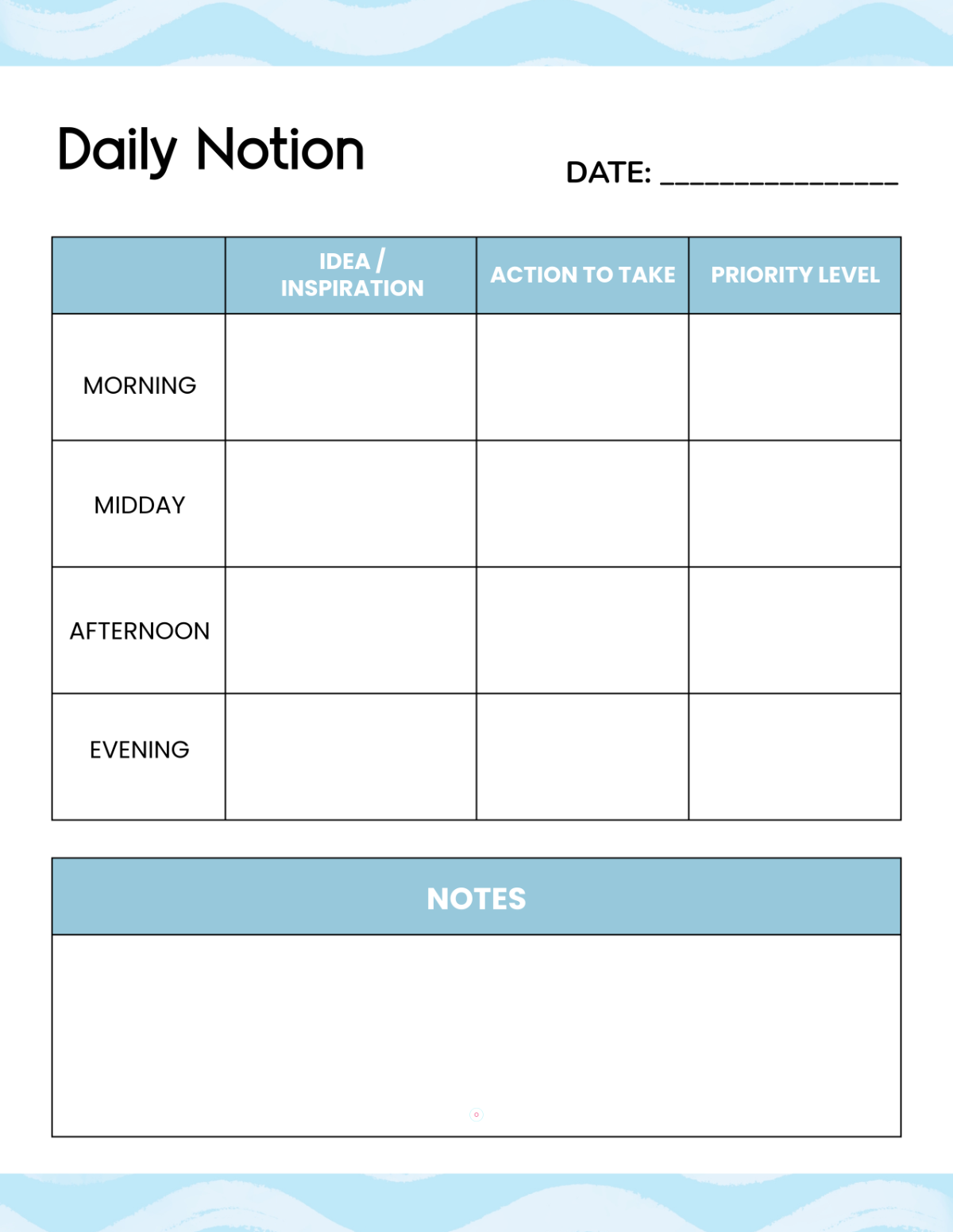 Free Daily Notion Template
