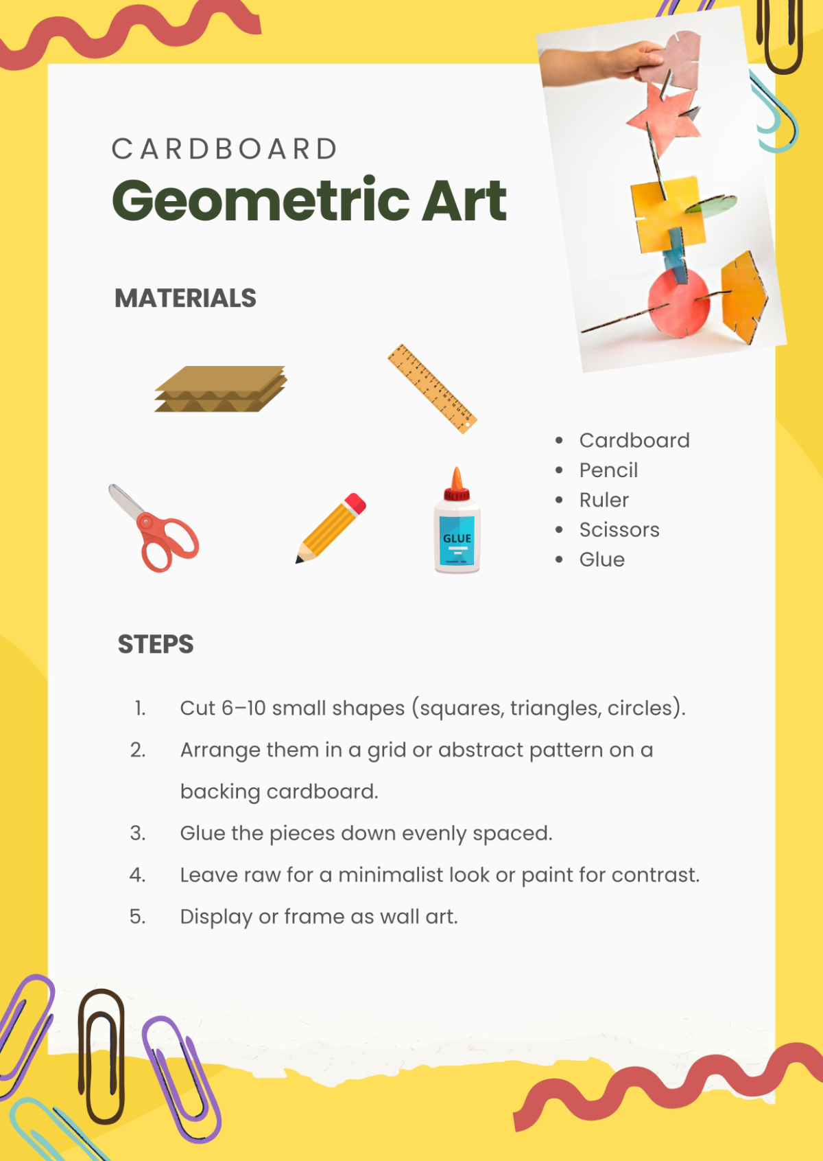 Free Aesthetic Cardboard Art Template