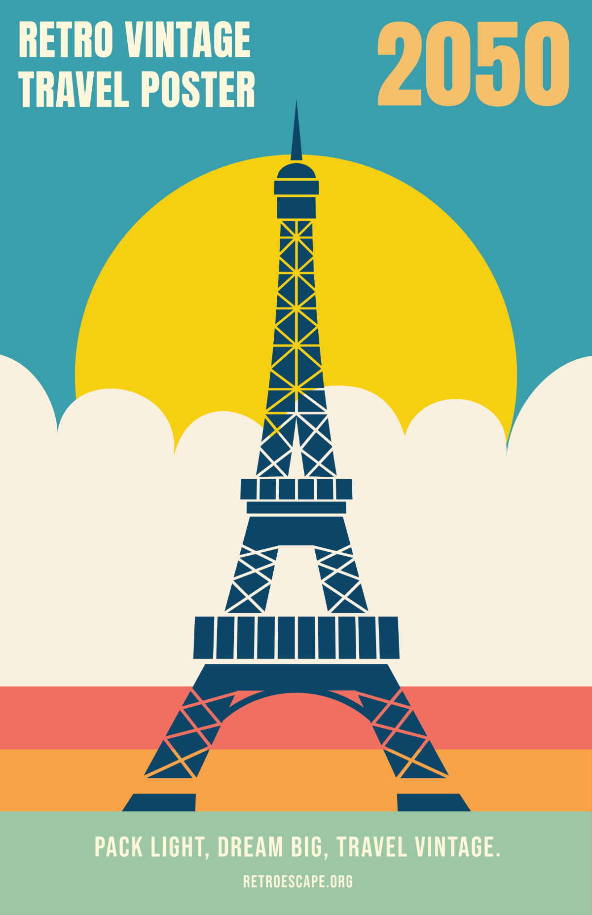 Free Retro Vintage Travel Poster to Edit Online