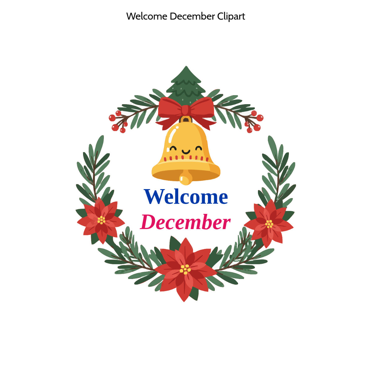 Free Welcome December Clipart to Edit Online