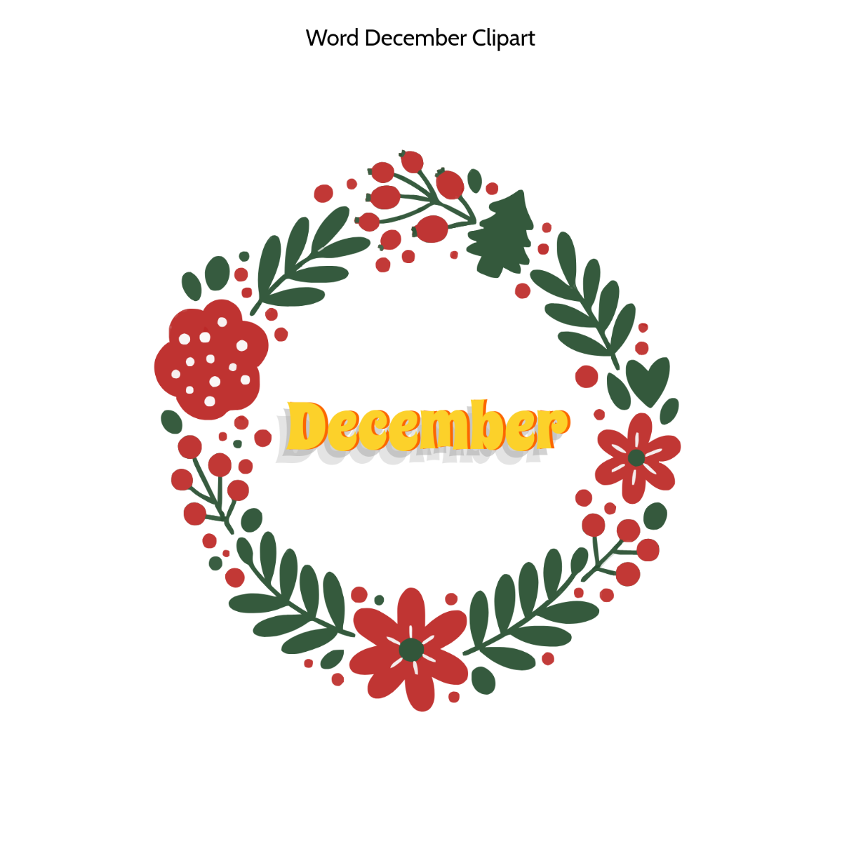 Free Word December Clipart to Edit Online