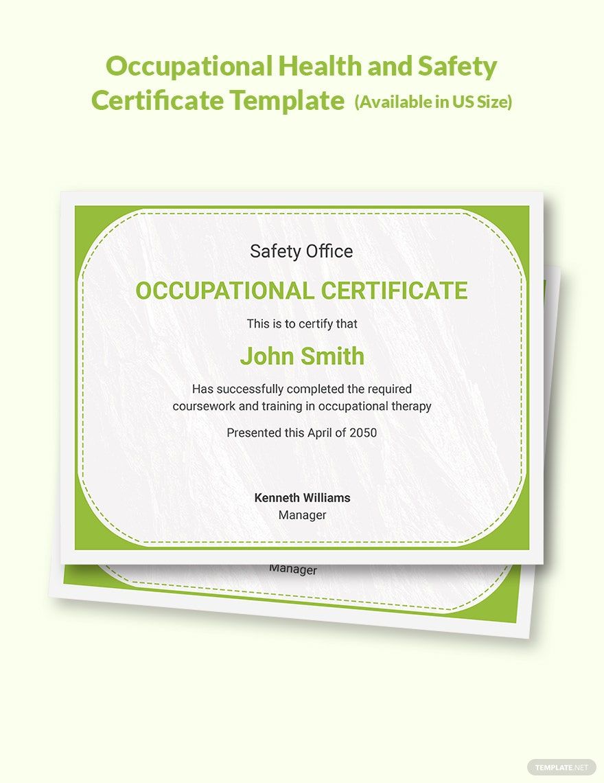 safety certificate template