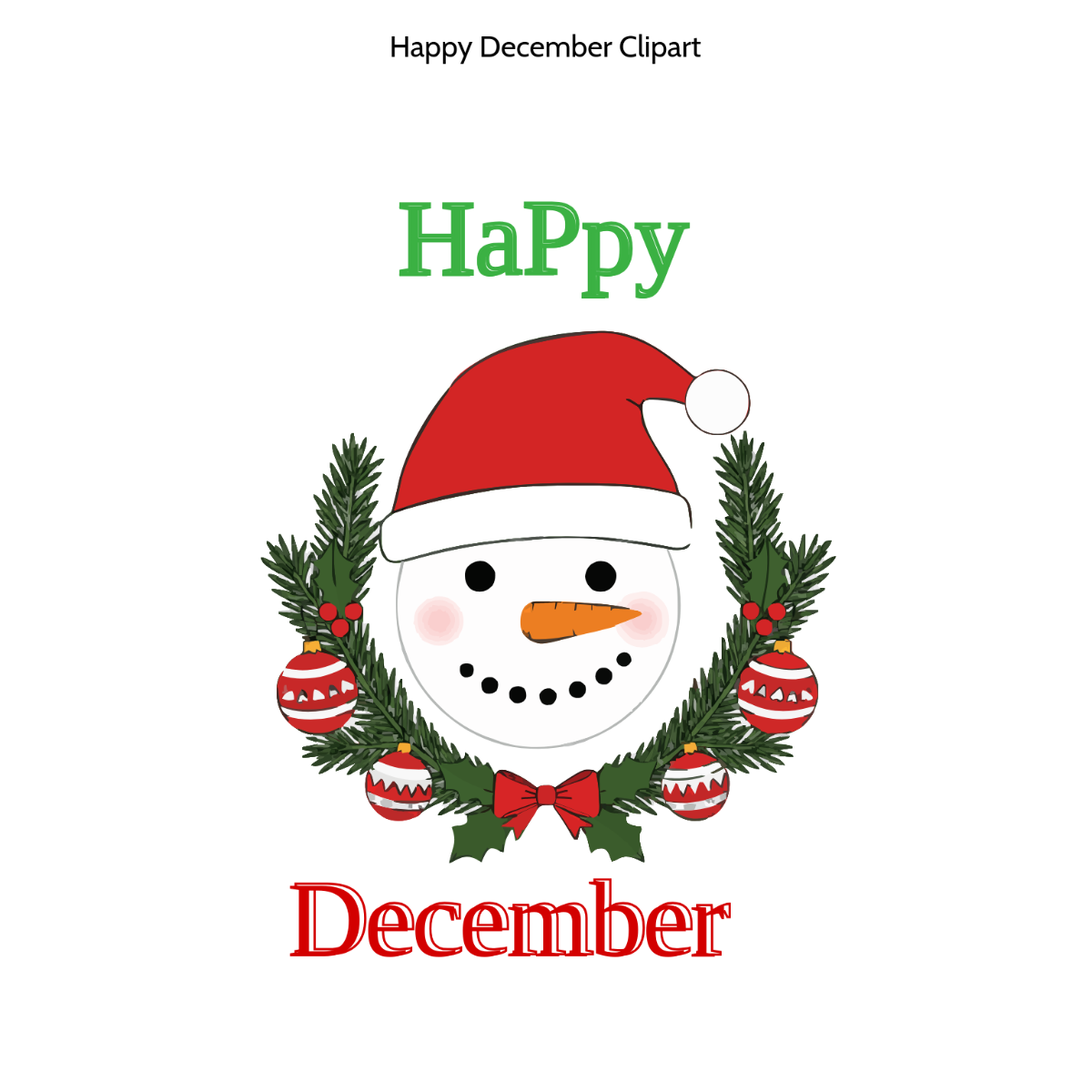 Free Happy December Clipart to Edit Online