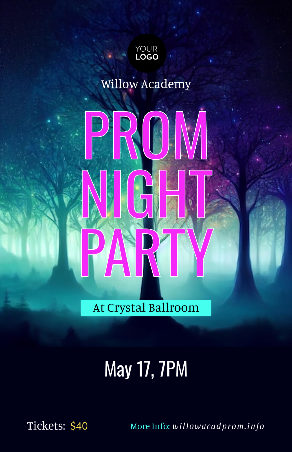 Free Enchanted Prom Poster Template