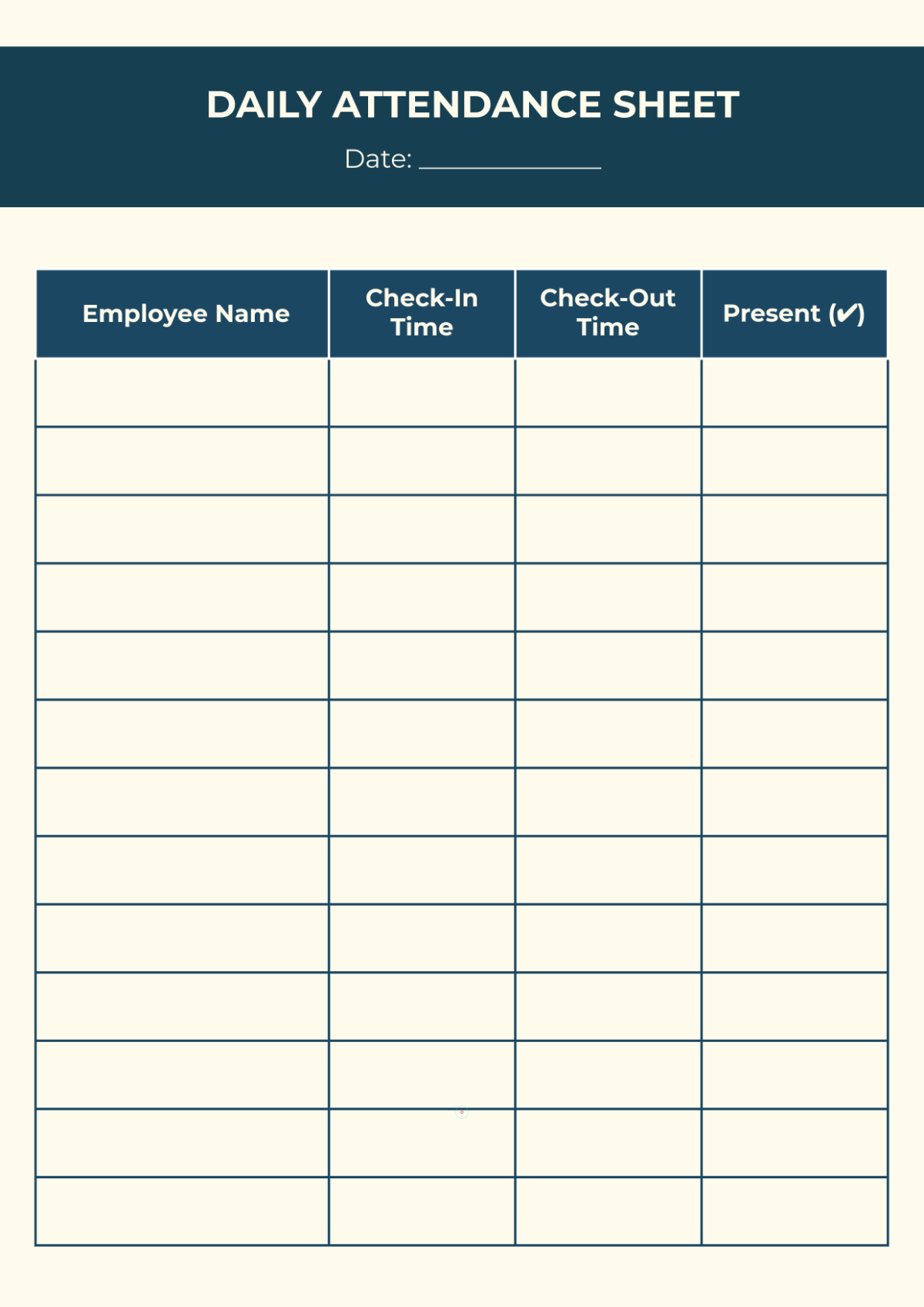 Free Daily Attendance Sheet Template to Edit Online