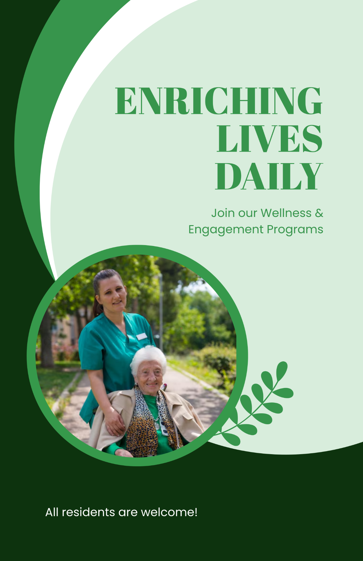 Free Green Nursing Home Program Poster Template