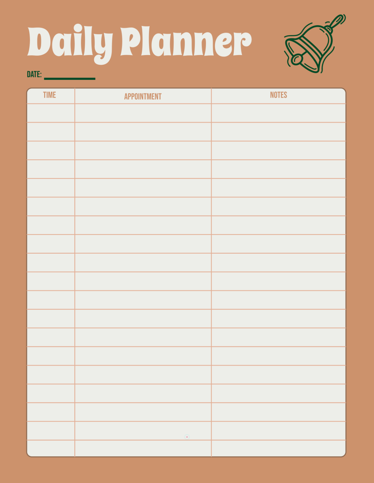 Free Simple  Daily Plan Template