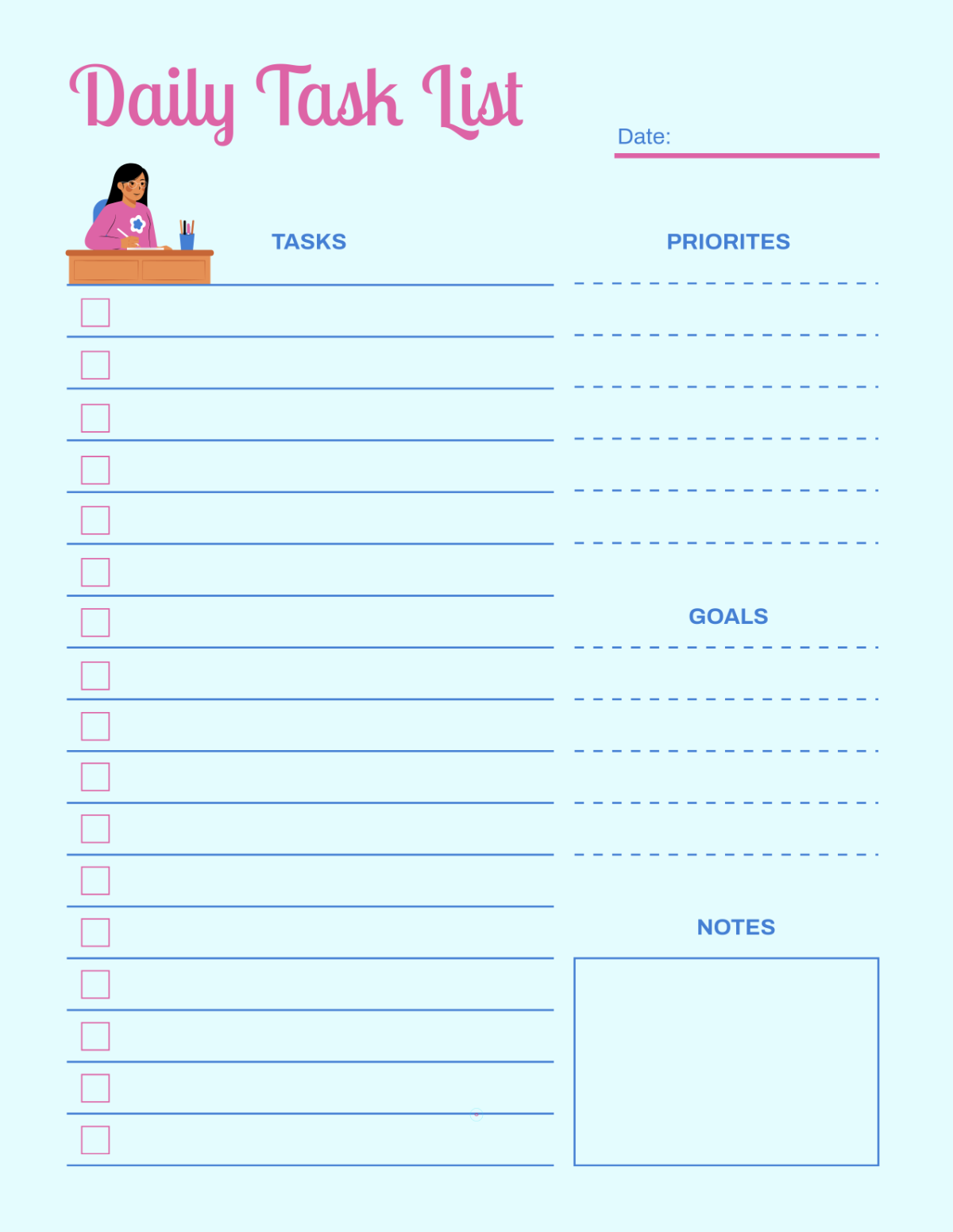 Free Daily Task List Template
