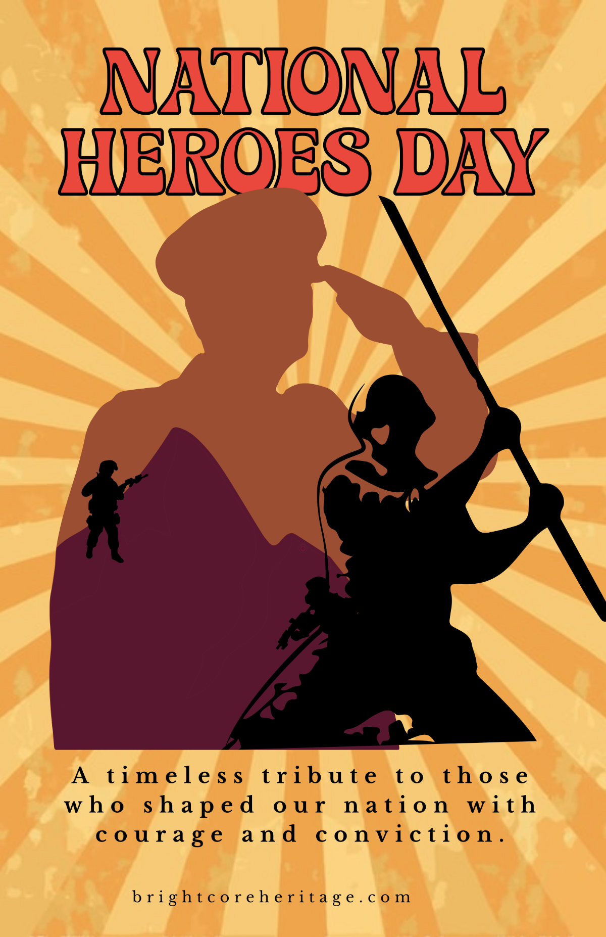 Free Retro National Heroes Day Poster Template to Edit Online
