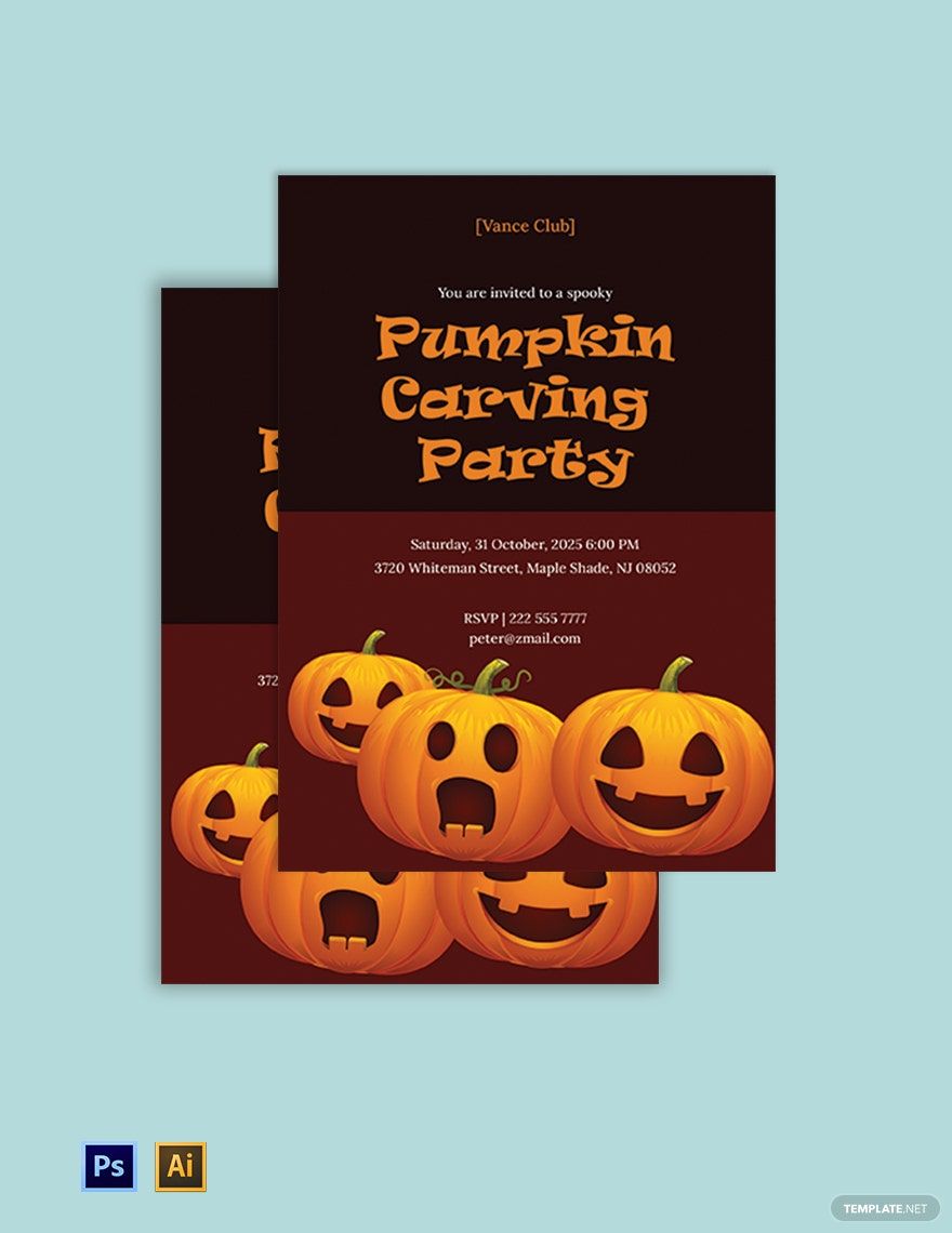 Pumpkin Carving Party Invitation Template