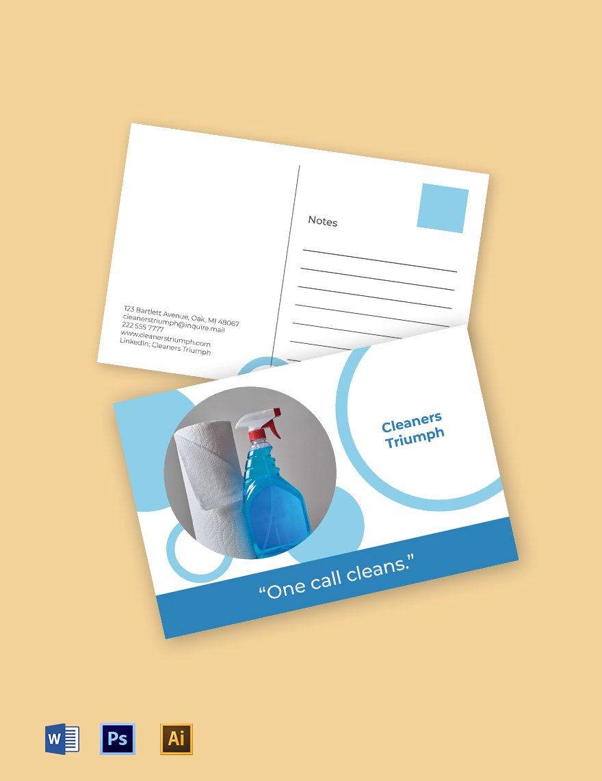 Professional Cleaning Service Postcard Template
