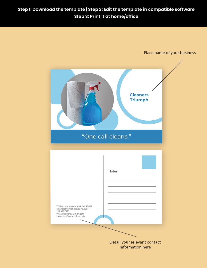 Professional Cleaning Service Postcard Template