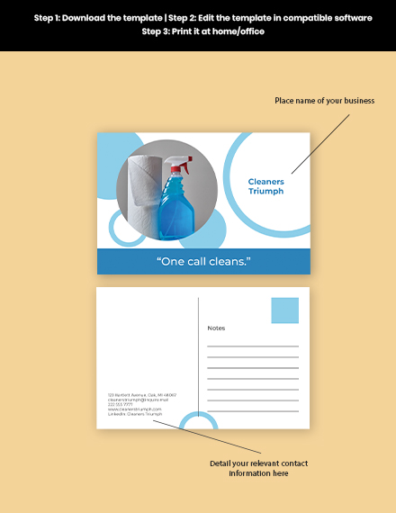 Free Professional Cleaning Service Postcard Template to Edit Online
