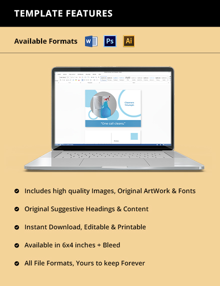 Free Professional Cleaning Service Postcard Template to Edit Online