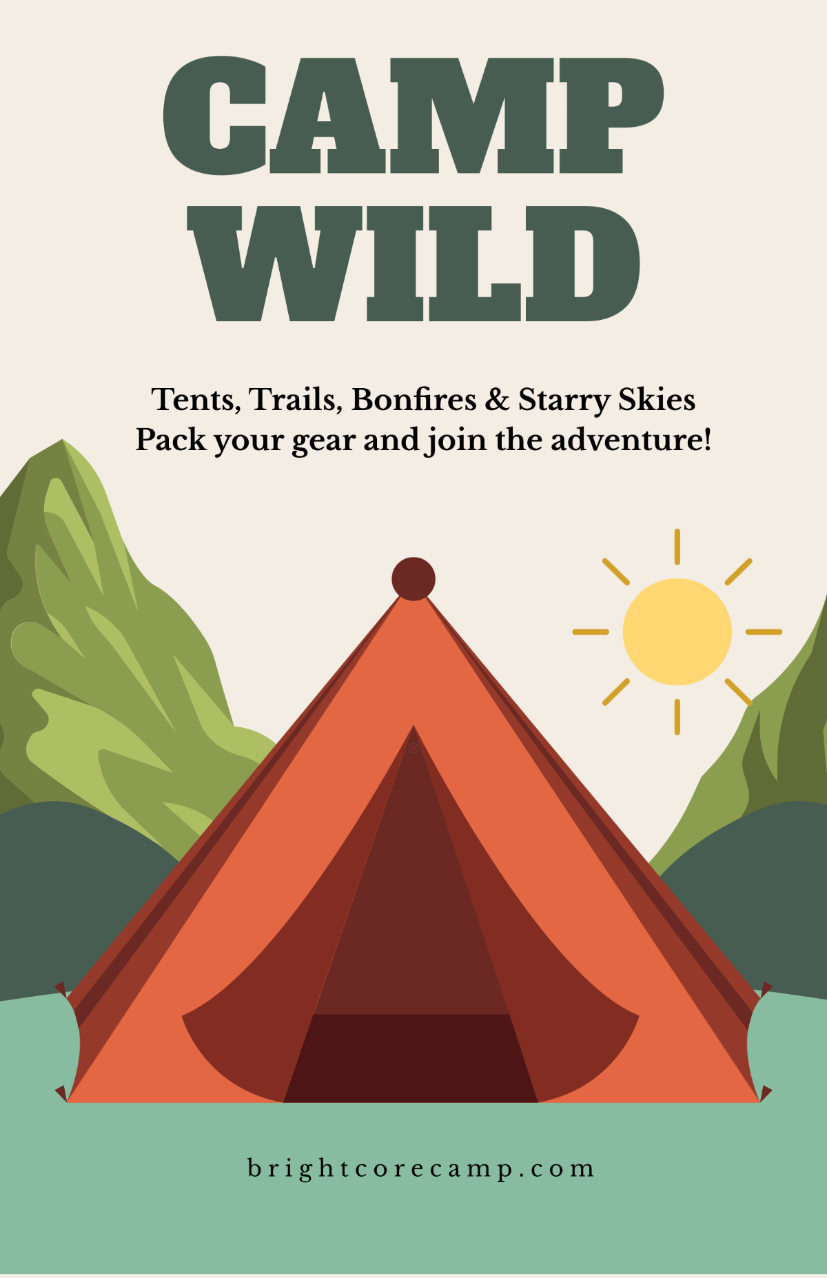 Free Retro Camping Poster Template to Edit Online