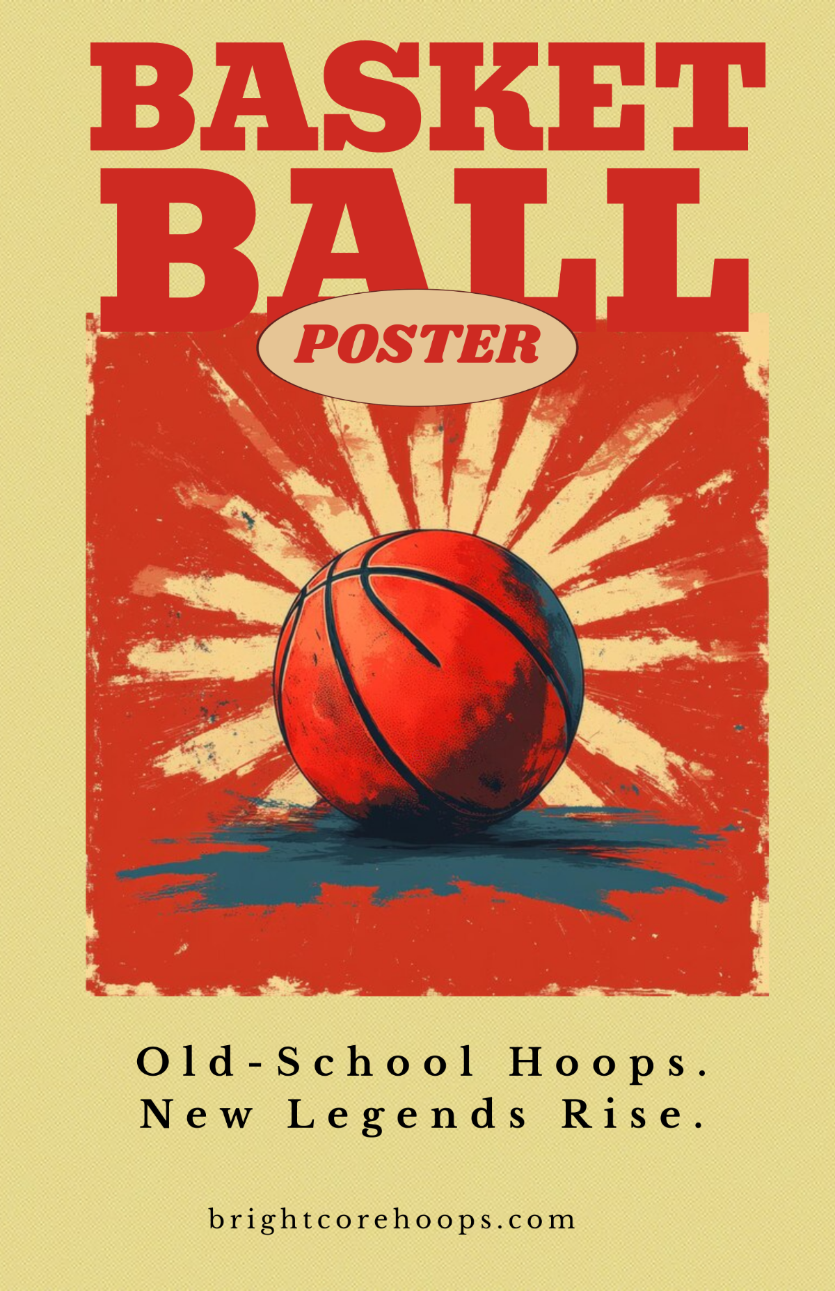 Free Retro Basketball Poster Template to Edit Online