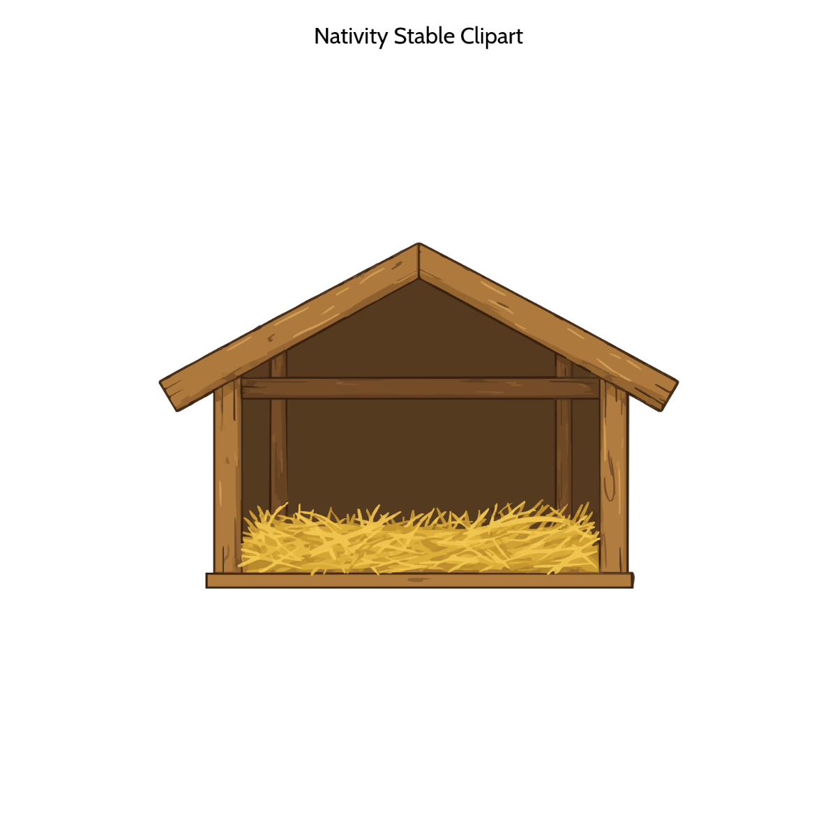 Free Nativity Stable Clipart Template