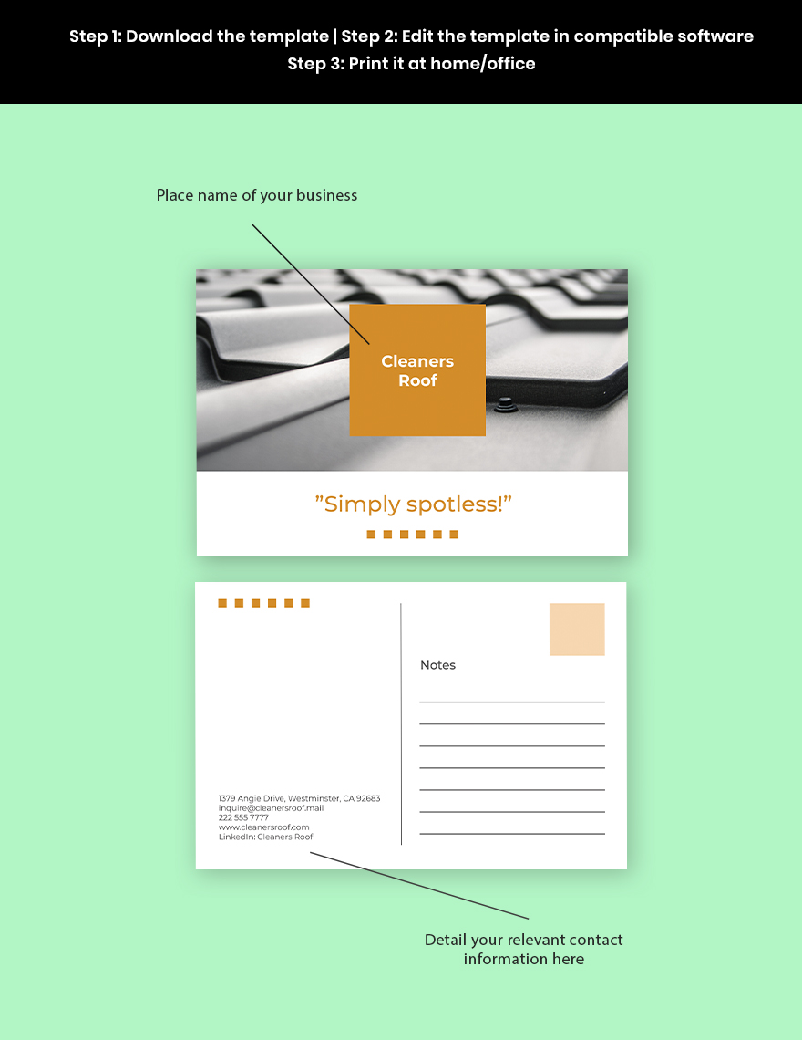 Roof Cleaning Service Postcard Template