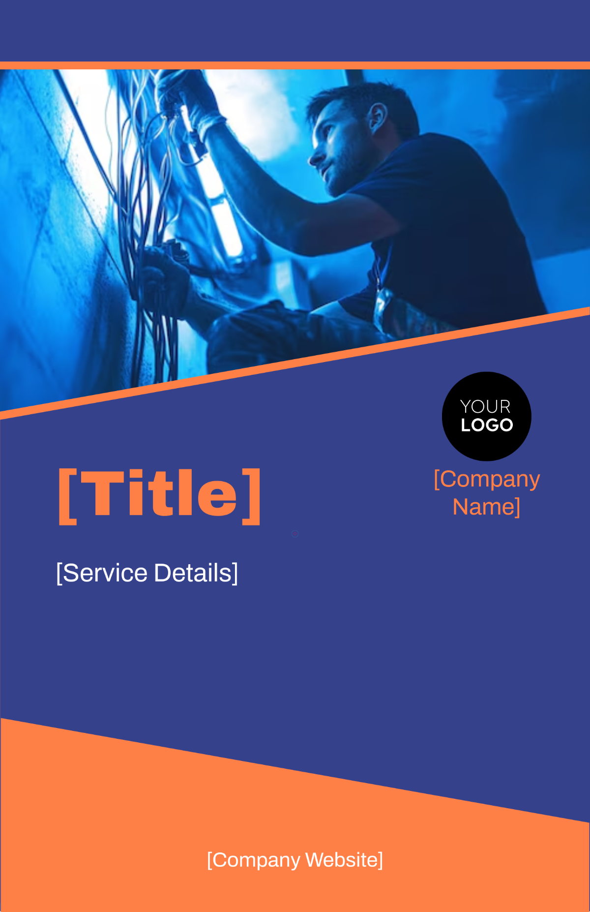 Blank Electrician Service Poster Template