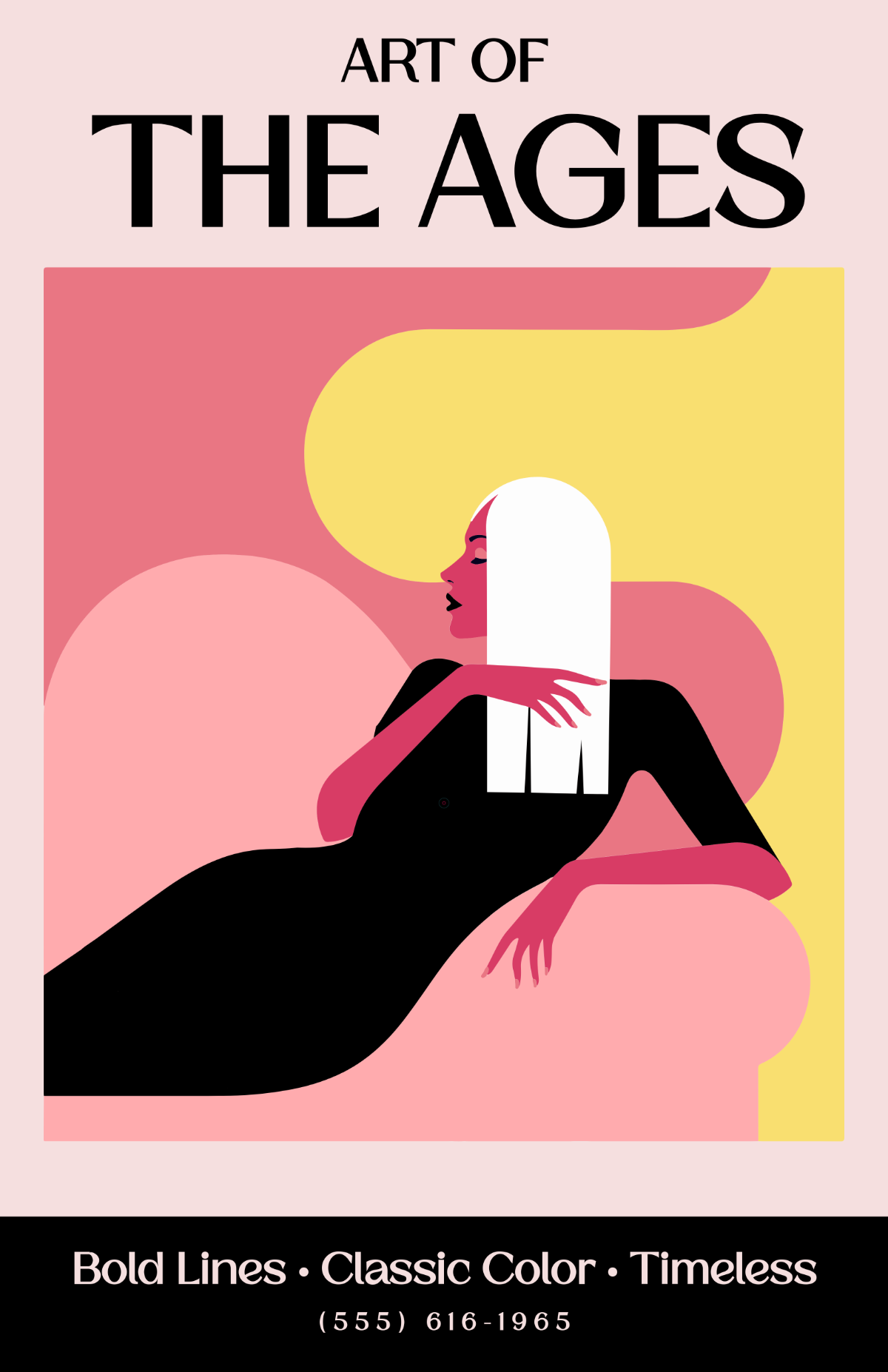 Free Retro Pink Art Poster to Edit Online