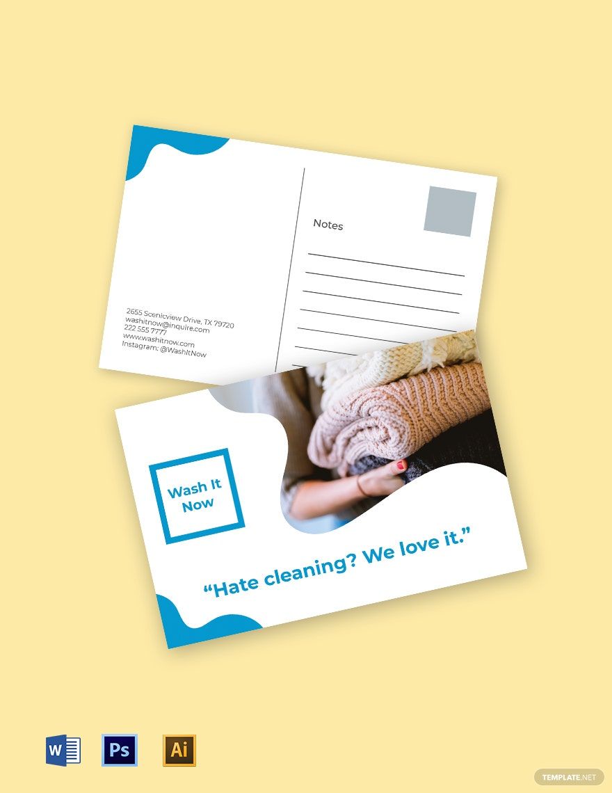 Sample Cleaning Service Postcard Template in Word, PSD, Illustrator - Download | Template.net