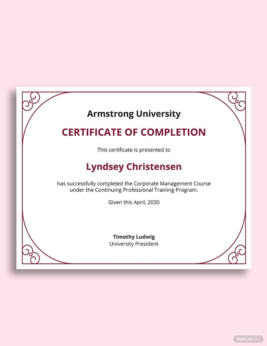 University Degree Certificate Template
