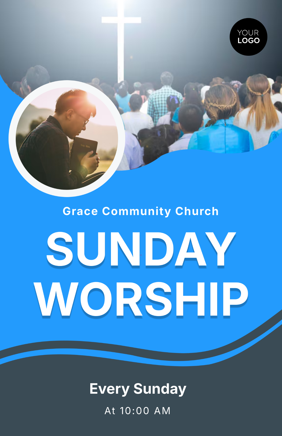 Free Church Service Poster Template