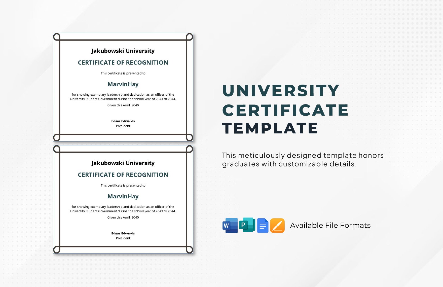University Certificate Template