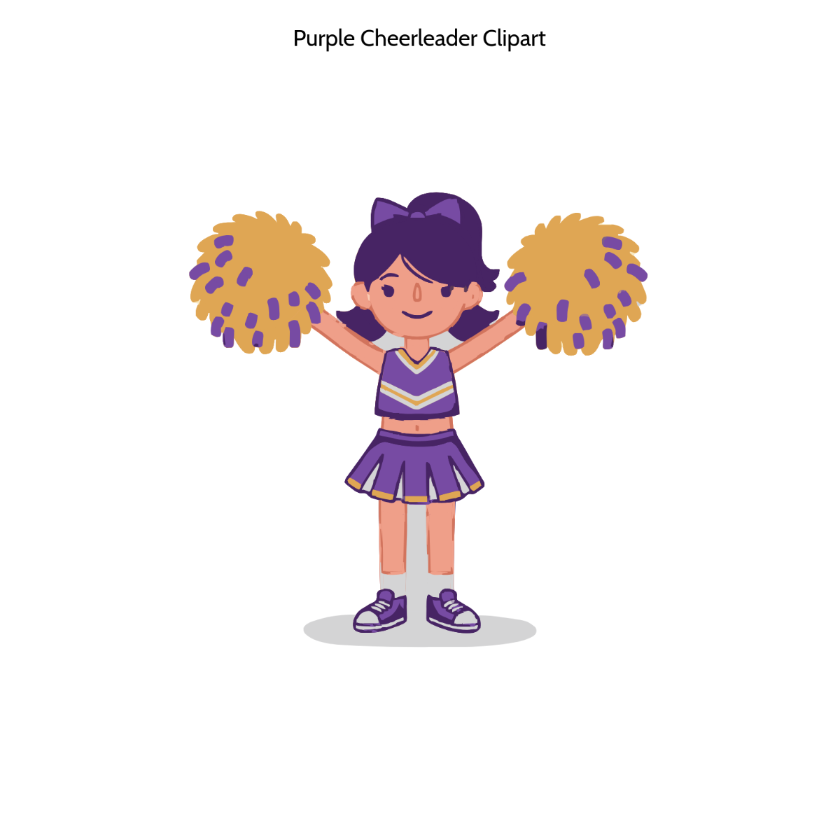 Free Purple Cheerleader Clipart Template