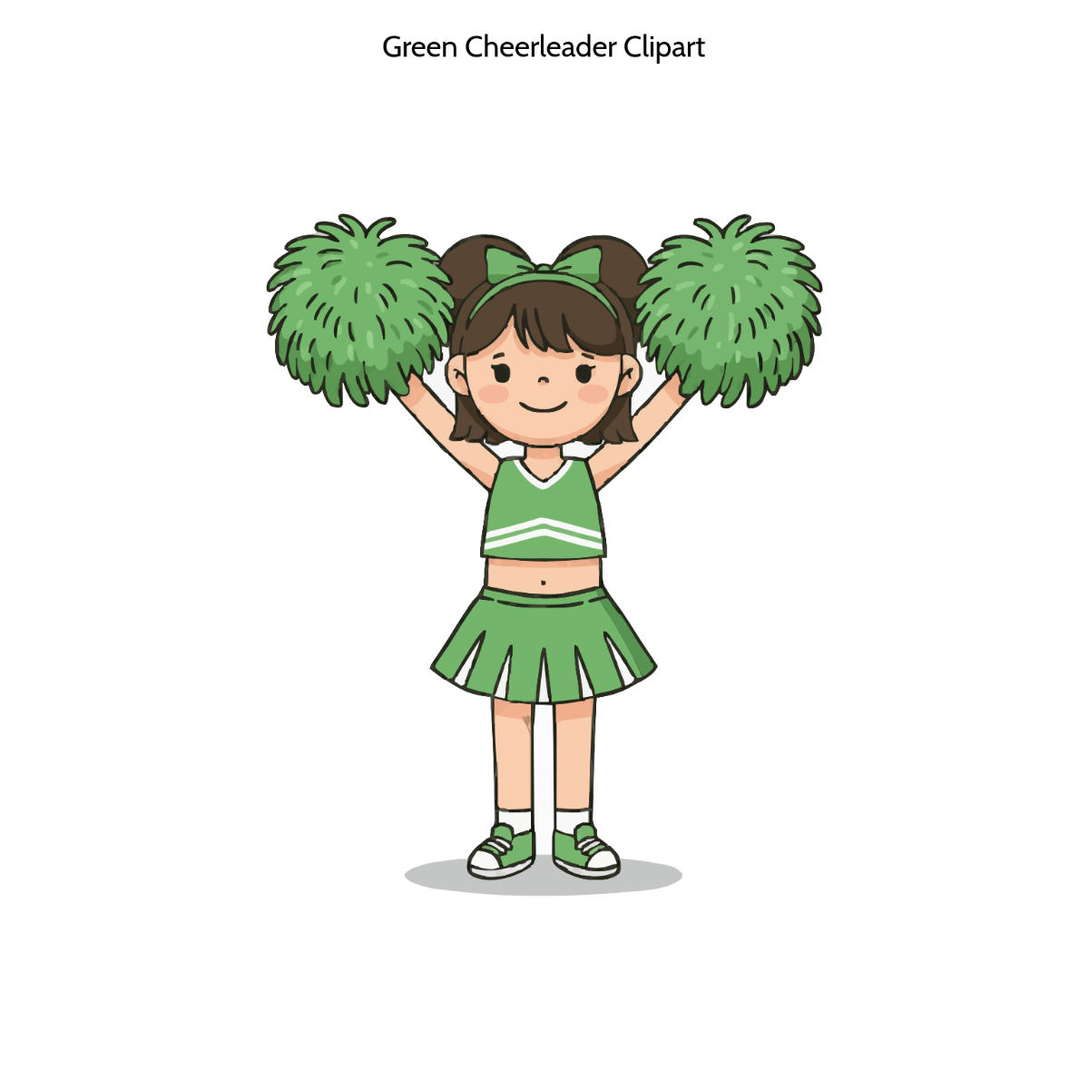 Free Green Cheerleader Clipart Template