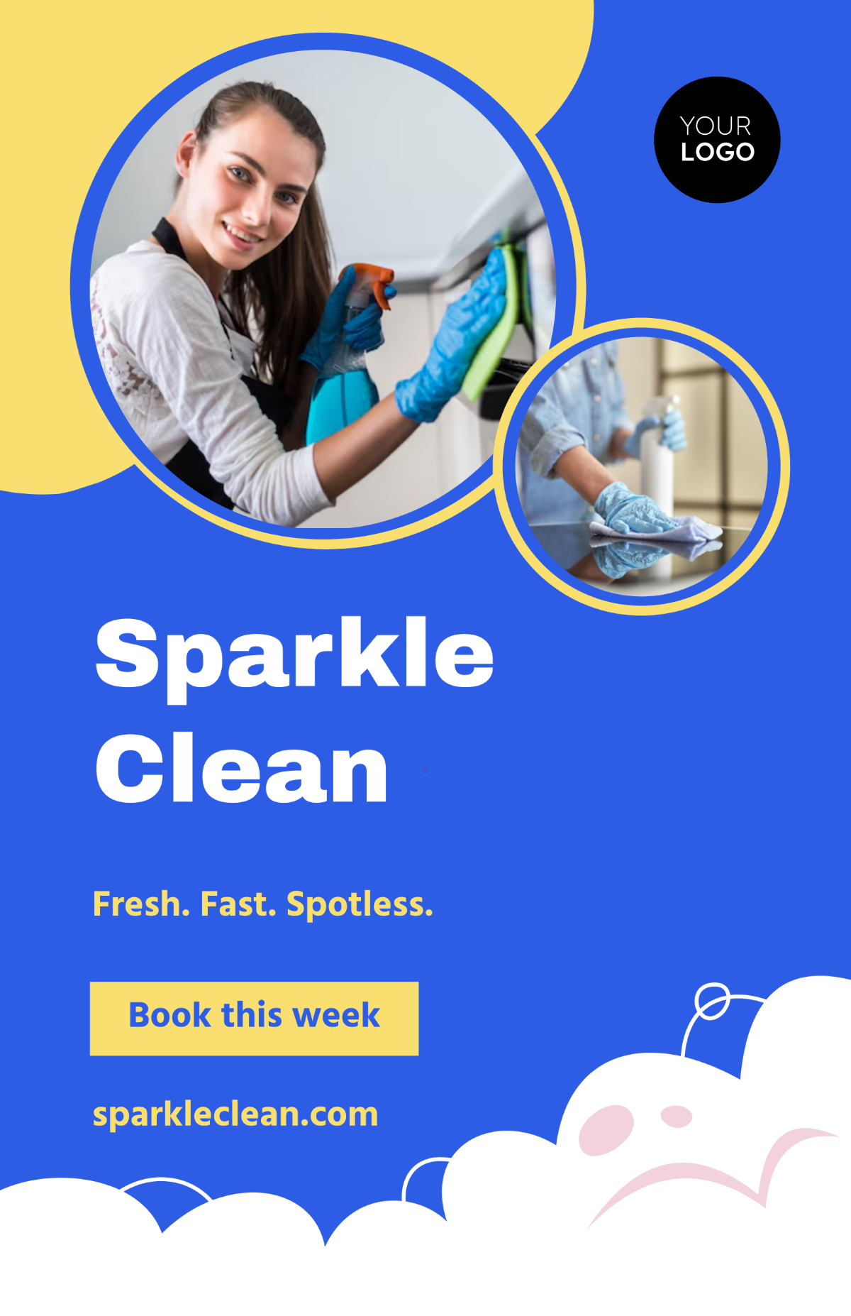 Free House Cleaning Service Poster Template