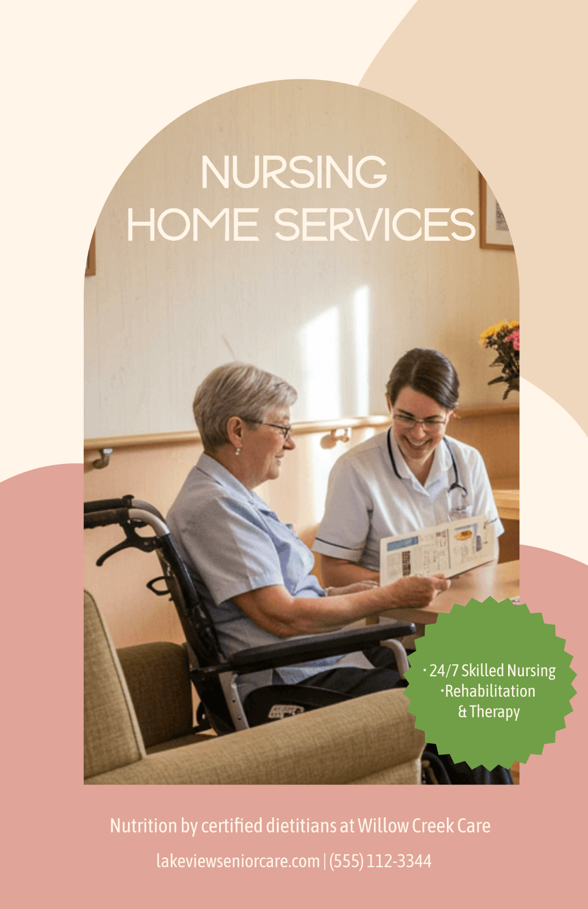 Free Aesthetic Nursing Home Services Poster Template