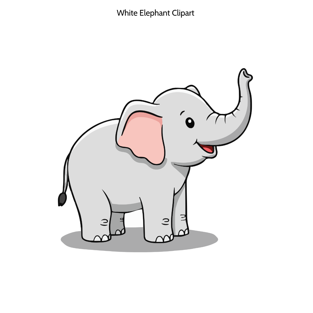 Free White Elephant Clipart Template