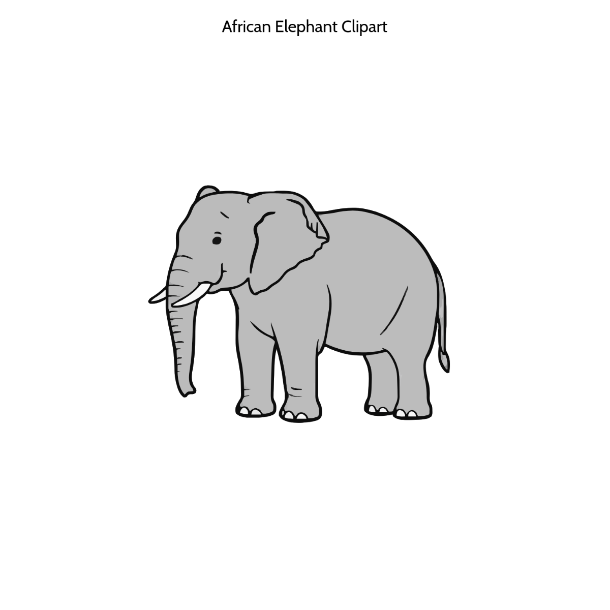Free African Elephant Clipart Template