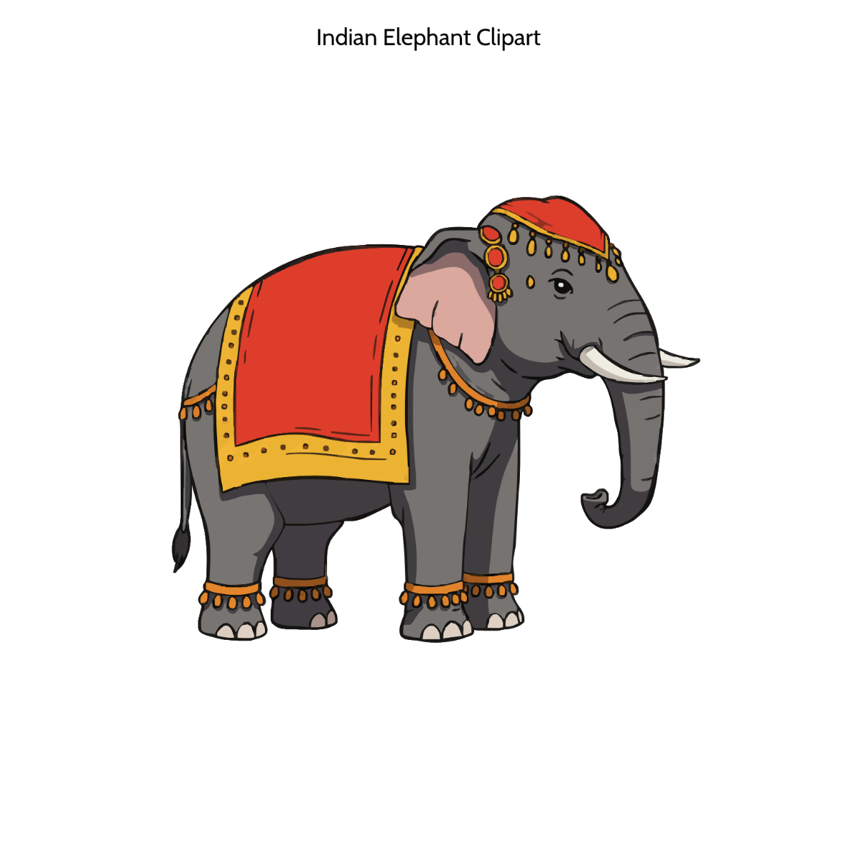 Free Indian Elephant Clipart Template