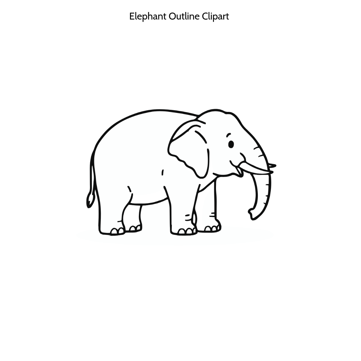 Free Elephant Outline Clipart Template