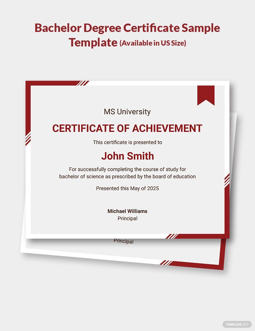 Bachelor Degree Certificate Sample