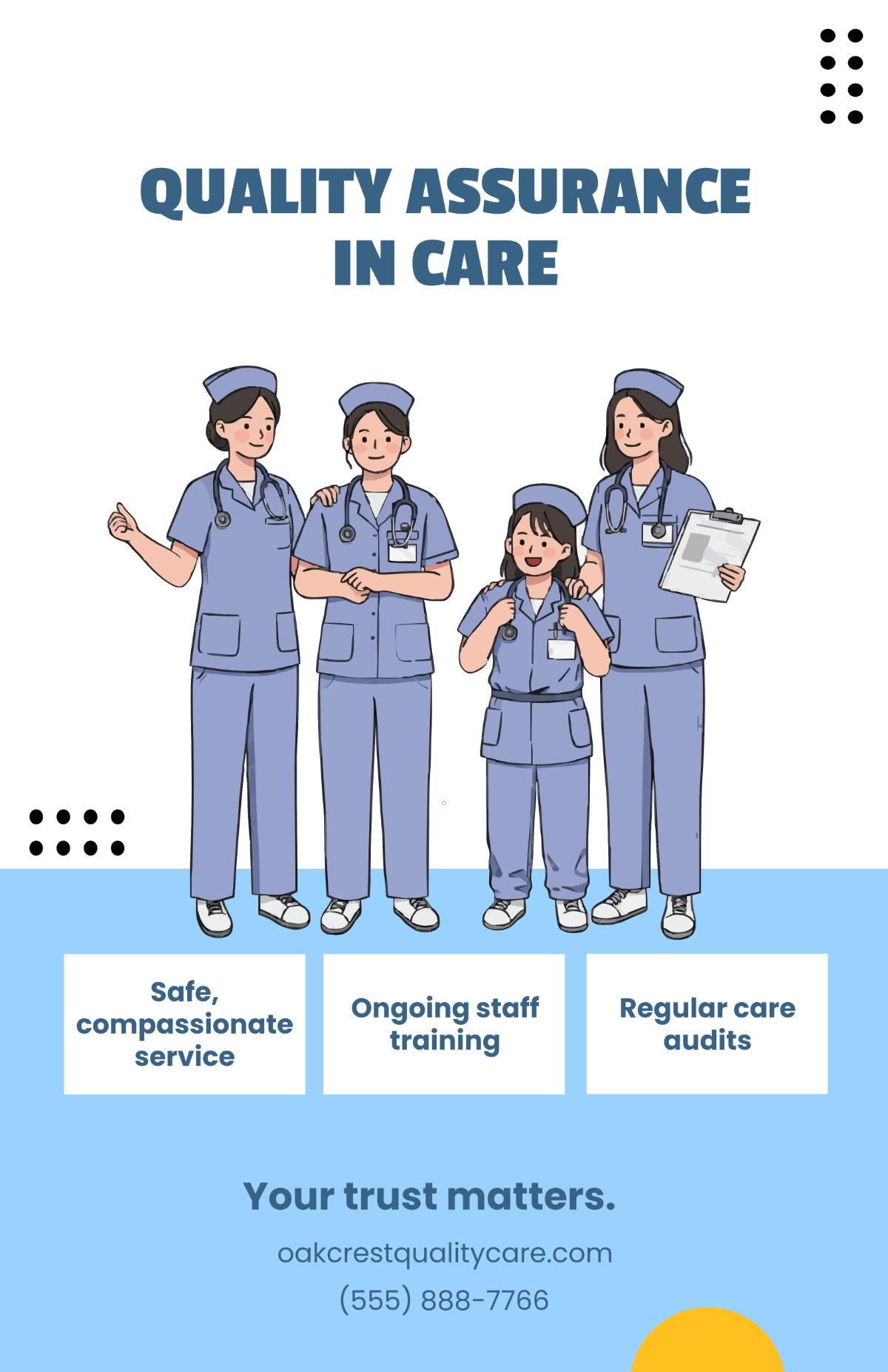 Free Blue Nursing Home QA Poster Template
